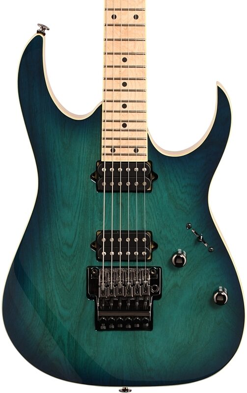 Ibanez RG652AHM Prestige Electric Guitar (with Case), Nebula Green Burst, Body Straight Front