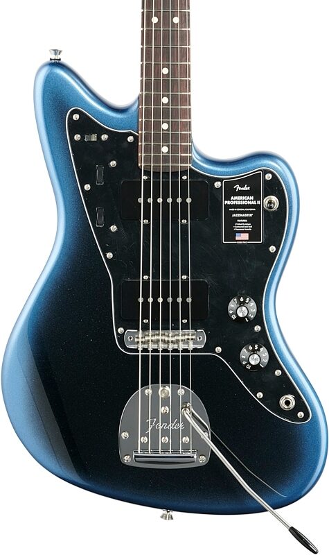 Fender American Pro II Jazzmaster Electric Guitar, Rosewood Fingerboard (with Case), Dark Night, Body Straight Front