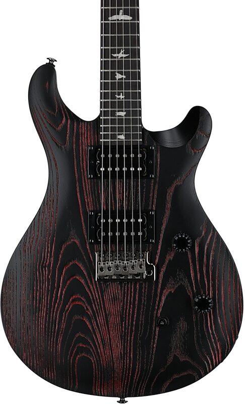 PRS SE Swamp Ash CE24 Sandblasted Limited Edition Electric Guitar (with Gig Bag), Sandblasted Red, Body Straight Front