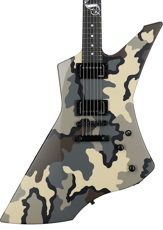ESP James Hetfield Snakebyte Electric Guitar (with Case), Kuiu Camo, Body Straight Front