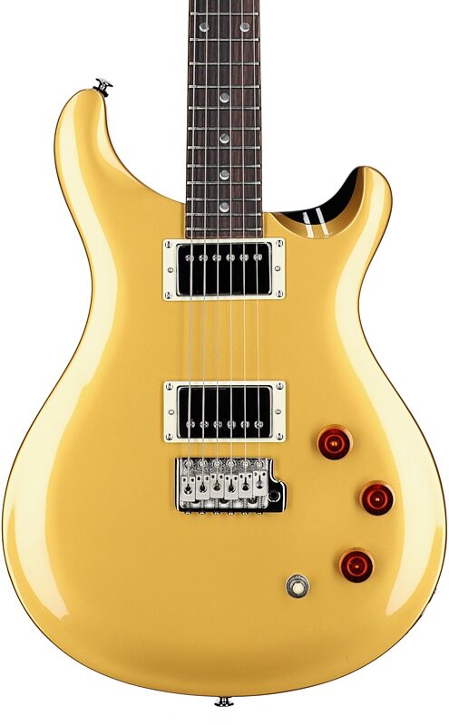 PRS Paul Reed Smith SE DGT Electric Guitar (with Gig Bag), Gold Top, with Moons, Body Straight Front