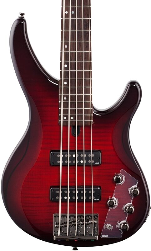 Yamaha TRBX605FM Electric Bass, 5-String, Dark Red Burst, Body Straight Front
