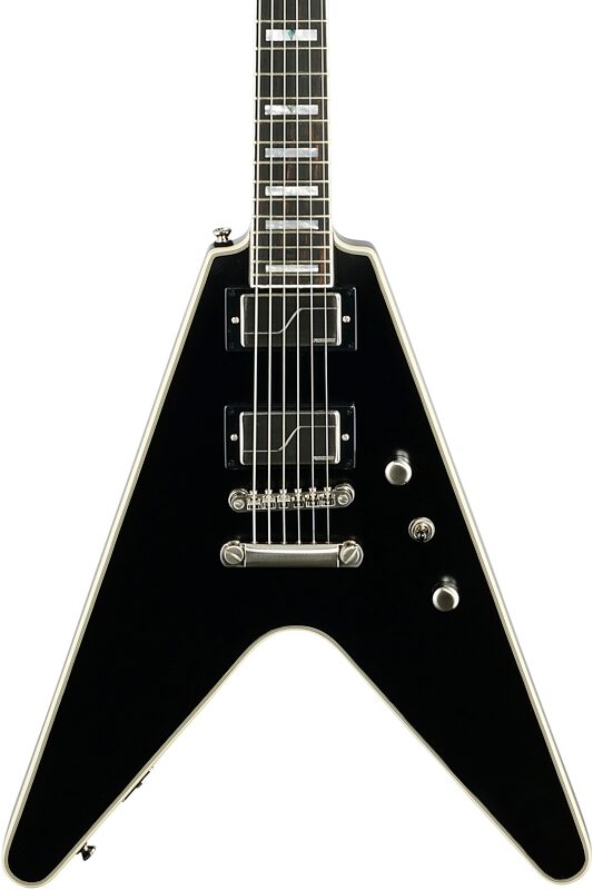 Epiphone Flying V Prophecy Electric Guitar, Black Aged Gloss, Body Straight Front