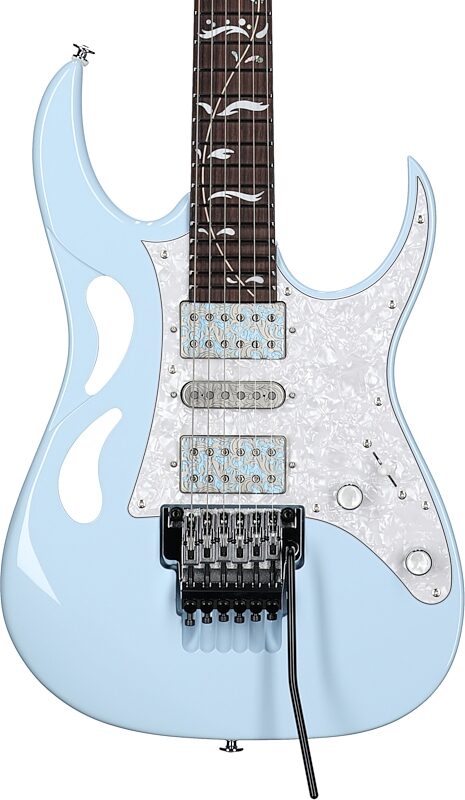 Ibanez Steve Vai PIA Electric Guitar (with Case), Blue Powder, Body Straight Front