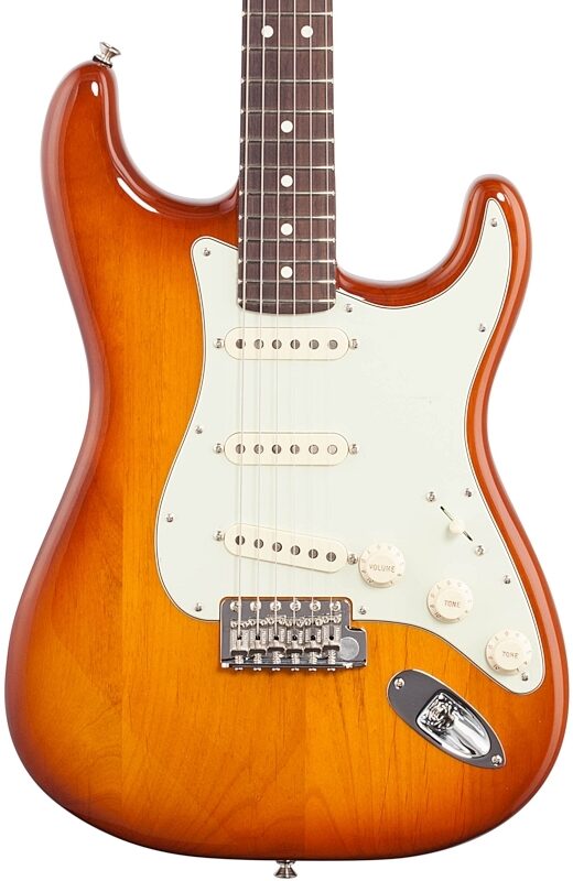 Fender American Performer Stratocaster Electric Guitar, Rosewood Fingerboard (with Gig Bag), Honeyburst, Body Straight Front