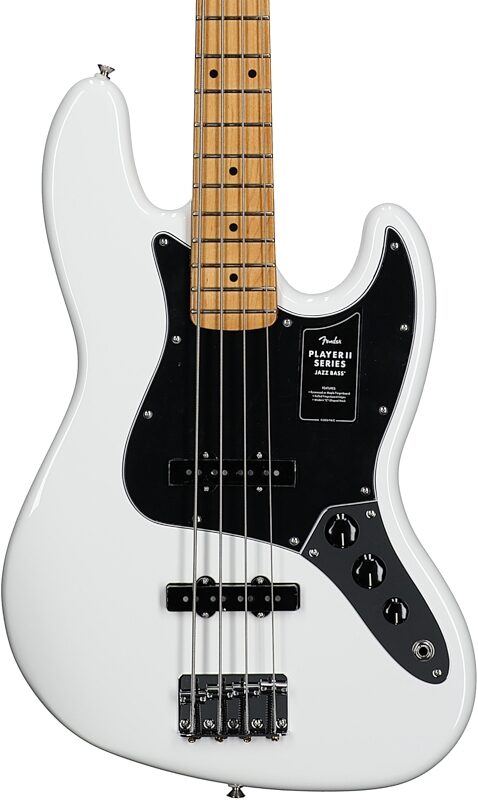 Fender Player II Jazz Electric Bass, with Maple Fingerboard, Polar White, Body Straight Front