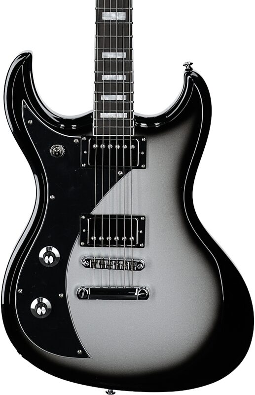 Dunable Gnarwhal DE Electric Guitar, Left-Handed (with Gig Bag), Silverburst, Body Straight Front