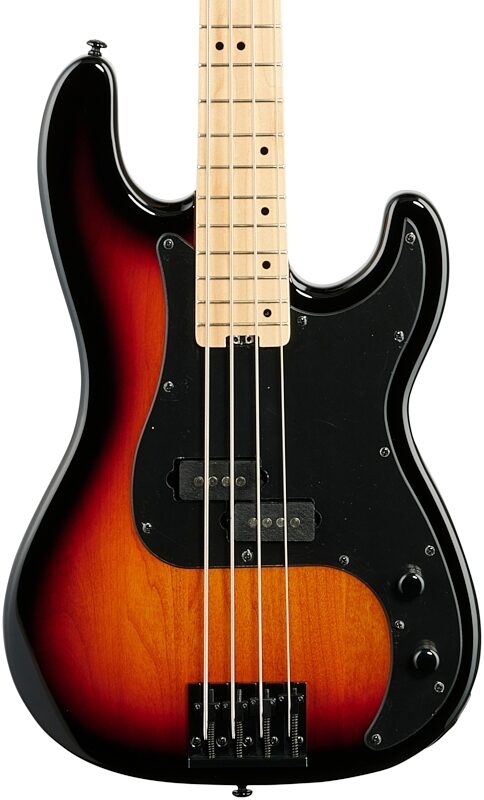 Schecter P-4 Bass Guitar, 4-String, 3 Tone Sunburst, Body Straight Front