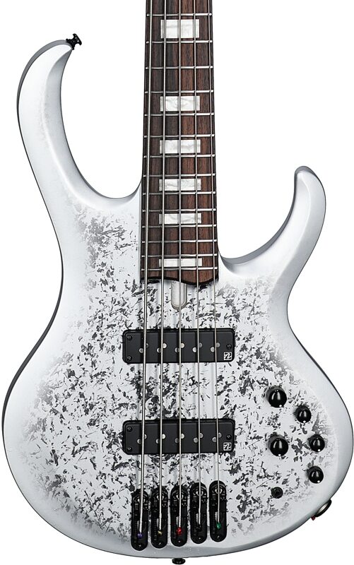 Ibanez BTB 25th Anniversary Electric Bass, 5-String, Silver Blizzard, Blemished, Body Straight Front