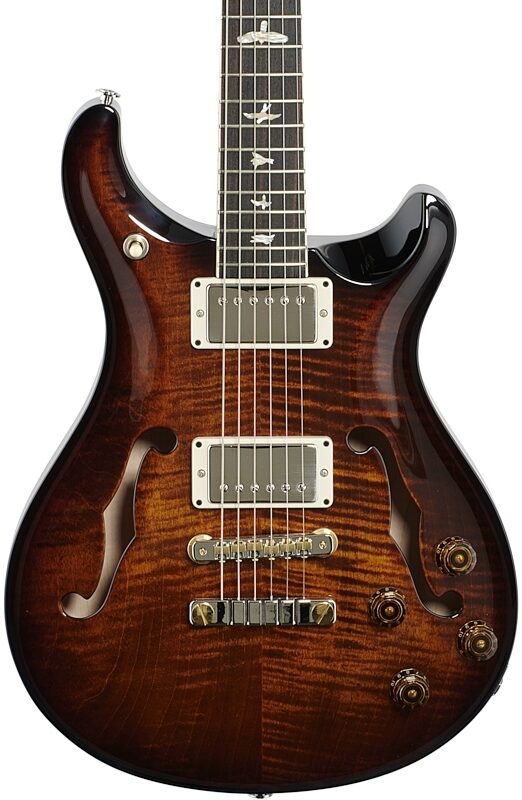 PRS Paul Reed Smith McCarty 594 Hollowbody II Electric Guitar, Black Gold Burst, Body Straight Front