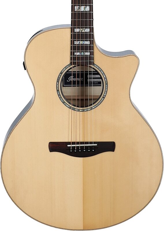 Ibanez AE390 Acoustic-Electric Guitar, Natural Top Aqua Blue, Blemished, Body Straight Front