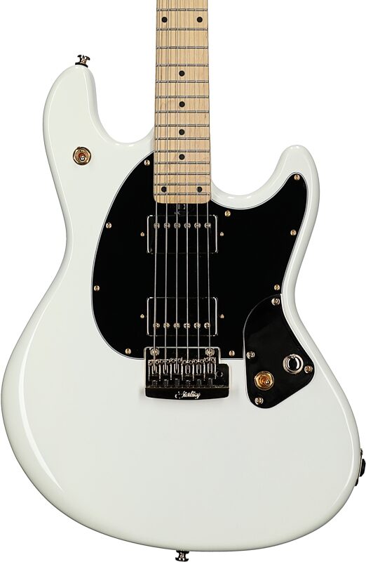 Sterling by Music Man Jared Dines StingRay Electric Guitar (with Gig Bag), Olympic White, Body Straight Front