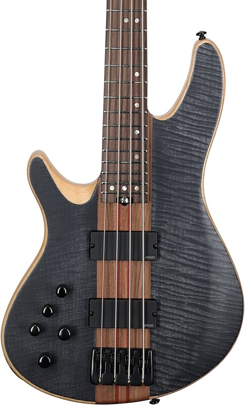 Schecter Charles Berthoud CB-4 Electric Bass, Left-Handed, See-Thru Black, Blemished, Body Straight Front