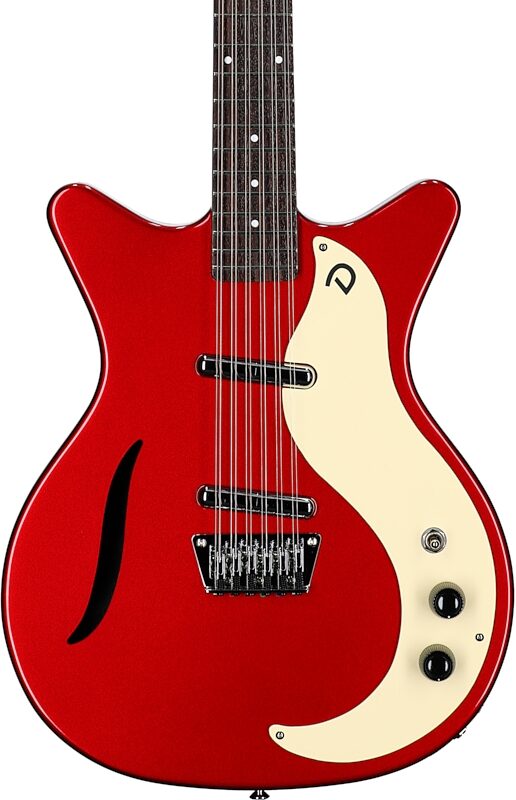 Danelectro 59 Vintage 12-String Electric Guitar, Red Metallic, Body Straight Front