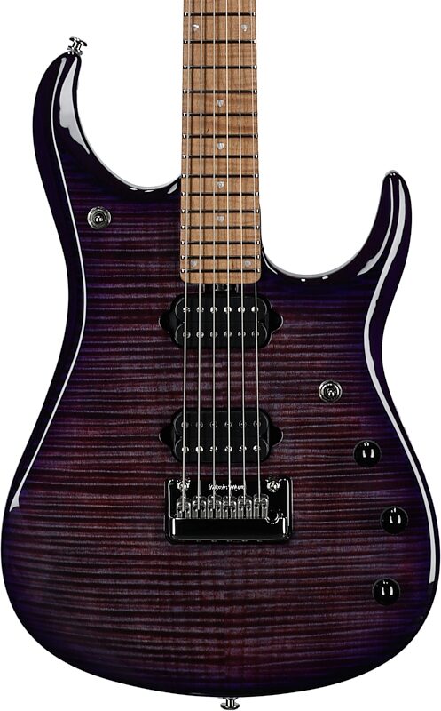 Ernie Ball Music Man John Petrucci JP15 Electric Guitar (with Gig Bag), Purple Nebula Flame, Body Straight Front