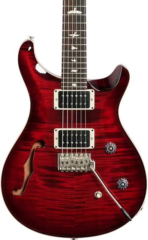 PRS Paul Reed Smith CE 24 Semi-Hollowbody Electric Guitar (with Gig Bag), Fire Red Burst, Body Straight Front