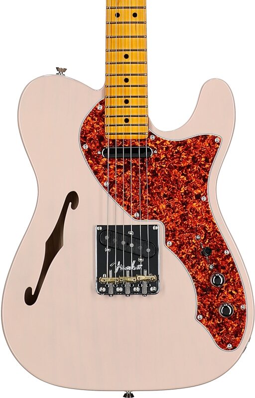 Fender Limited Edition American Pro II Telecaster Thinline Electric Guitar (with Case), Transparent Shell Pink, Body Straight Front