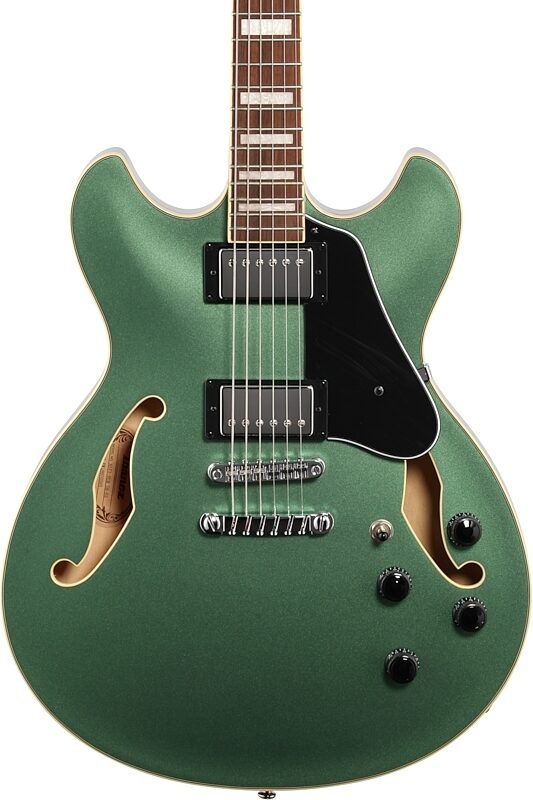 Ibanez AS73 Artcore Semi-Hollow Electric Guitar, Olive Metallic, Body Straight Front
