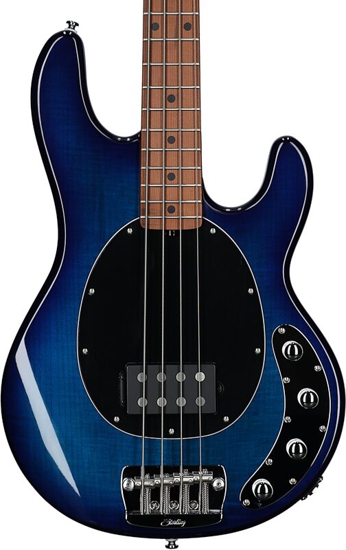 Sterling StingRay Ray34 FM Electric Bass (with Gig Bag), Neptune Blue, Body Straight Front