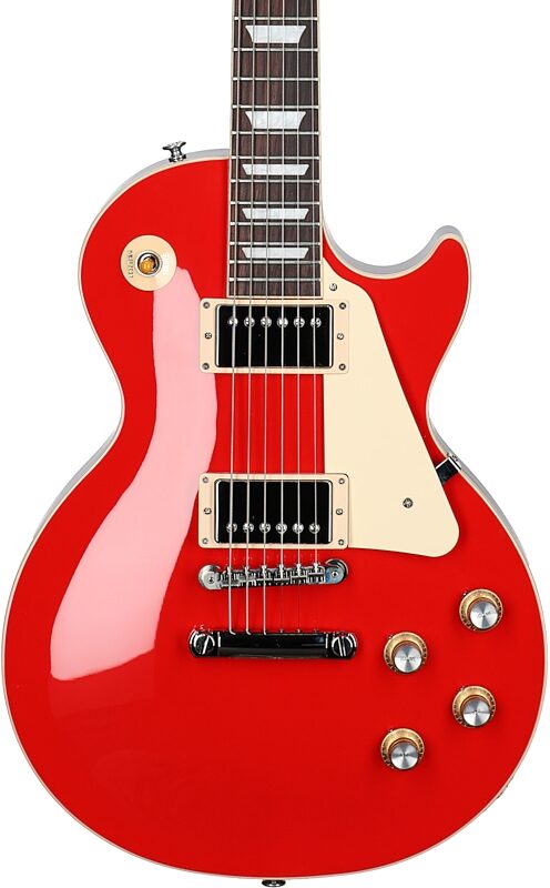 Gibson Les Paul Standard '60s Custom Color Electric Guitar, Plain Top (with Case), Cardinal Red, Body Straight Front