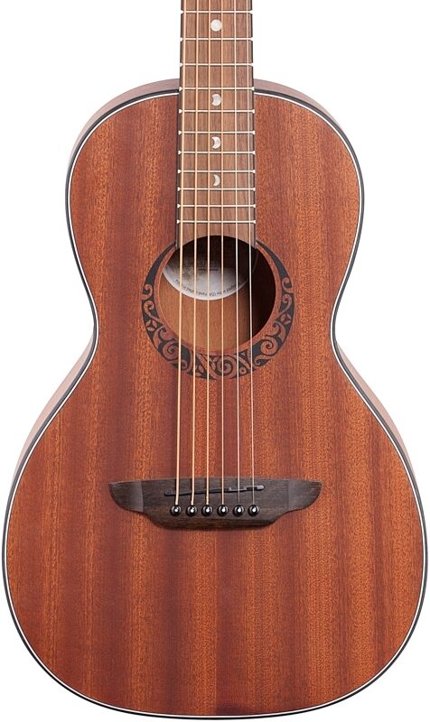 Luna Gypsy Muse Parlor Acoustic Guitar, Mahogany, Body Straight Front