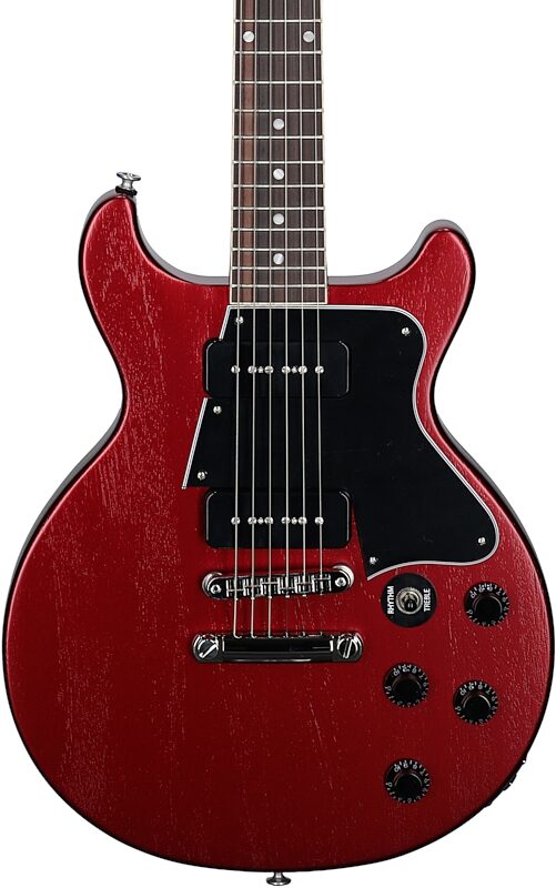 Gibson Rick Beato Les Paul Special Double Cut Electric Guitar (with Case), Sparkling Burgundy, Body Straight Front