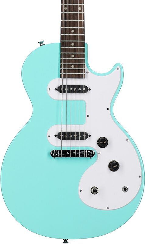 Epiphone Les Paul Melody Maker E1 Electric Guitar, Turquoise, Scratch and Dent, Body Straight Front