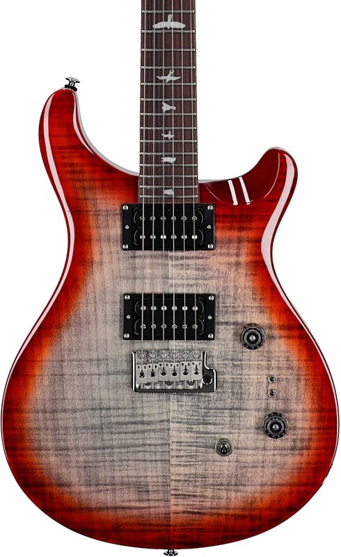PRS Paul Reed Smith SE Custom 24-08 Electric Guitar (with Gig Bag), Charcoal Cherry Burst, Body Straight Front