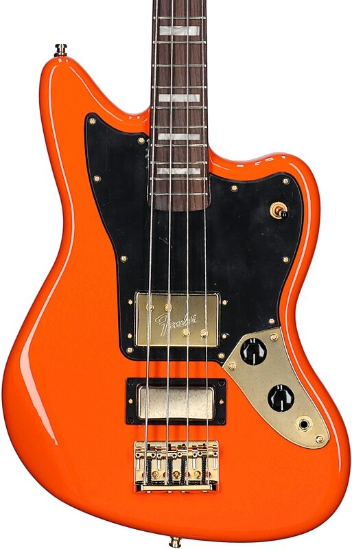 Fender Limited Edition Mike Kerr Jaguar Bass Guitar (with Gig Bag), Tigers Orange, Body Straight Front