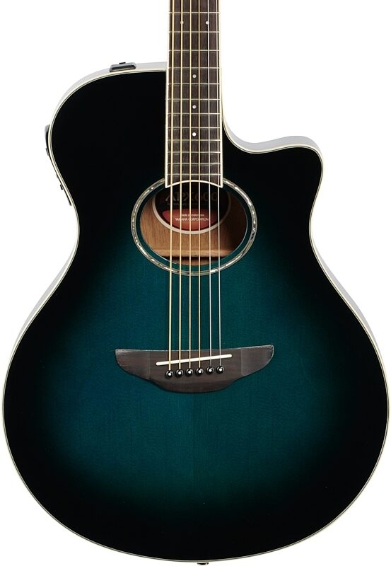 Yamaha APX-600 Acoustic-Electric Guitar, Oriental Blue Burst, Customer Return, Blemished, Body Straight Front