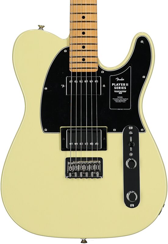 Fender Player II Telecaster HH Electric Guitar, with Maple Fingerboard, Hialeah Yellow, Body Straight Front