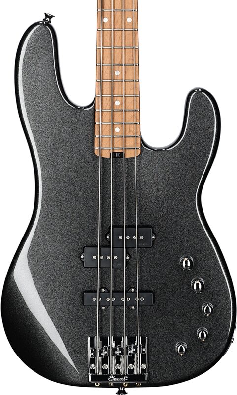 Charvel Pro-Mod San Dimas PJ IV Electric Bass, Metallic Black, Body Straight Front