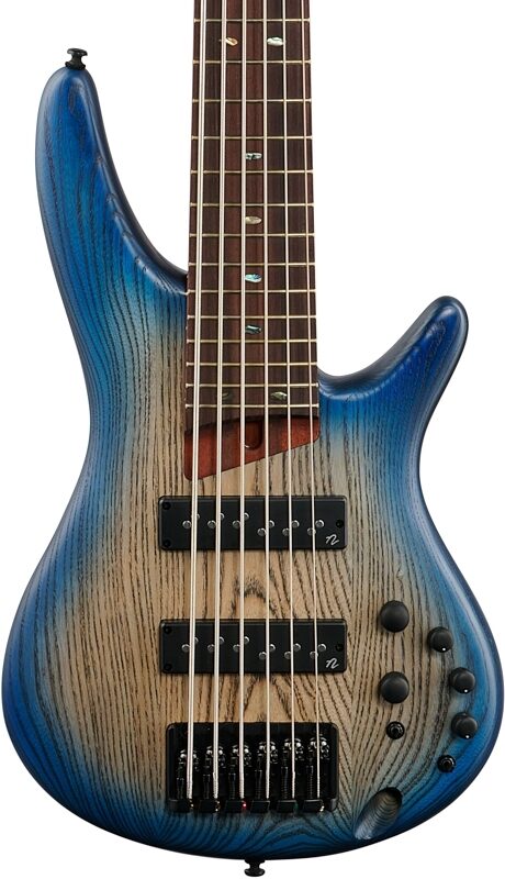 Ibanez SR606E Electric Bass, 6-String, Cosmic Blue Starburst Flat, Blemished, Body Straight Front
