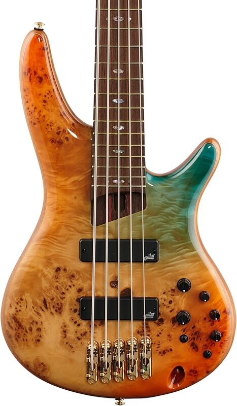 Ibanez Premium SR1605DW Electric Bass, 5-String (with Gig Bag), Autumn Sunset Sky, Body Straight Front