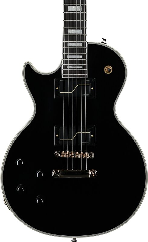 Epiphone Matt Heafy Les Paul Custom Origins Electric Guitar, Left-Handed (with Case), Ebony, Body Straight Front