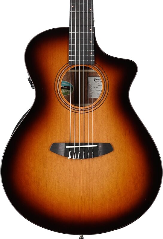 Breedlove Organic Pro Solo Concert Classical Acoustic-Electric Guitar (with Case), Edgeburst, Body Straight Front