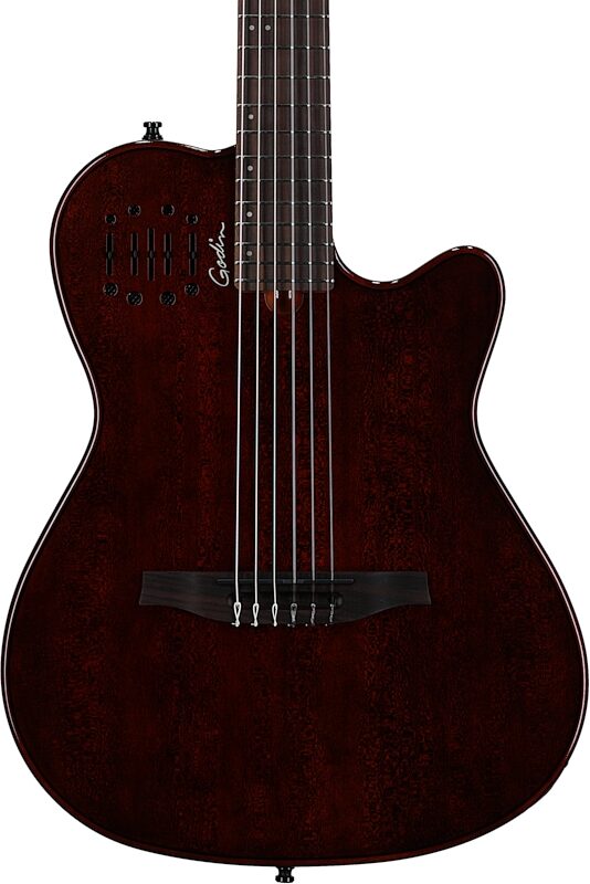 Godin Multiac Mundial Classical Acoustic-Electric Guitar (with Gig Bag), Kanyon Burst, Body Straight Front