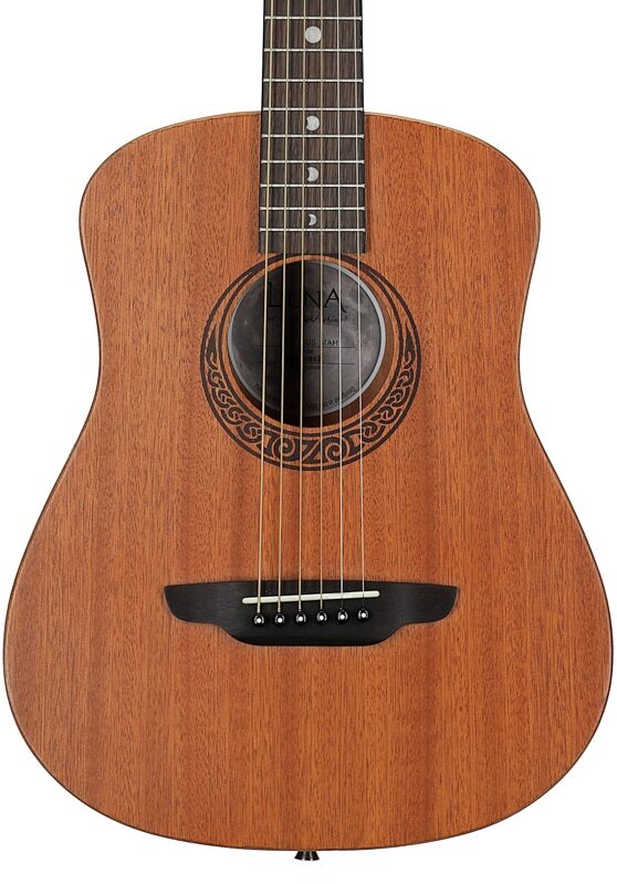 Luna Muse Series Safari 3/4-Size Acoustic Guitar (with Gig Bag), Mahogany Top, Body Straight Front