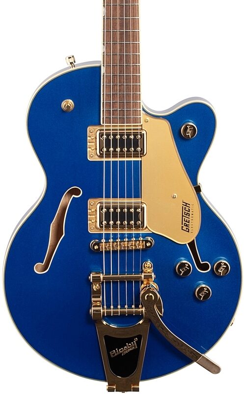Gretsch G-5655TG Electromatic Center Block Jr Single-Cut Electric Guitar, Azure Metallic, Body Straight Front