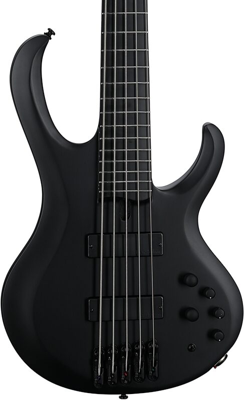 Ibanez Iron Label BTB625EX Bass Guitar, Flat Black, Body Straight Front