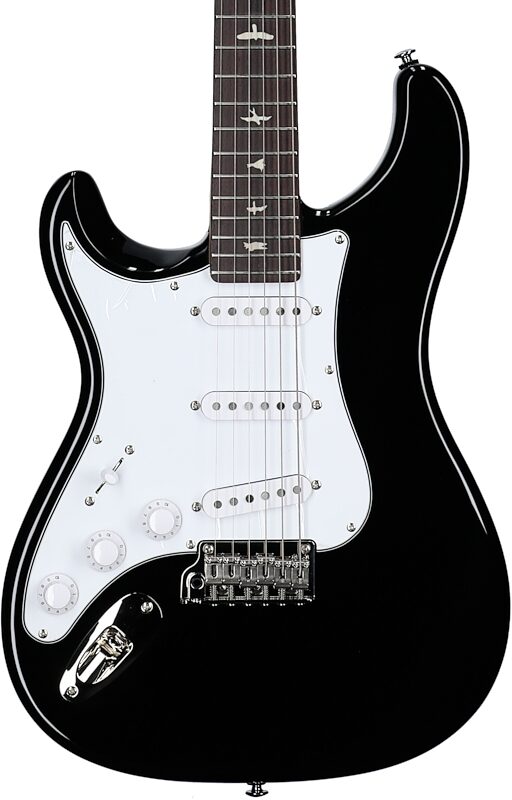 PRS Paul Reed Smith SE Silver Sky Electric Guitar, Left-Handed, Maple Fretboard (with Gig Bag), Piano Black, Body Straight Front