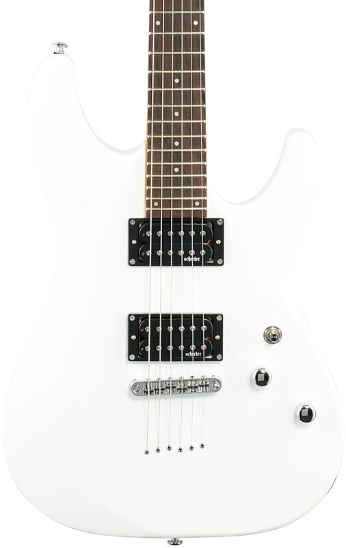 Schecter C-6 Deluxe Electric Guitar, Satin White, Body Straight Front