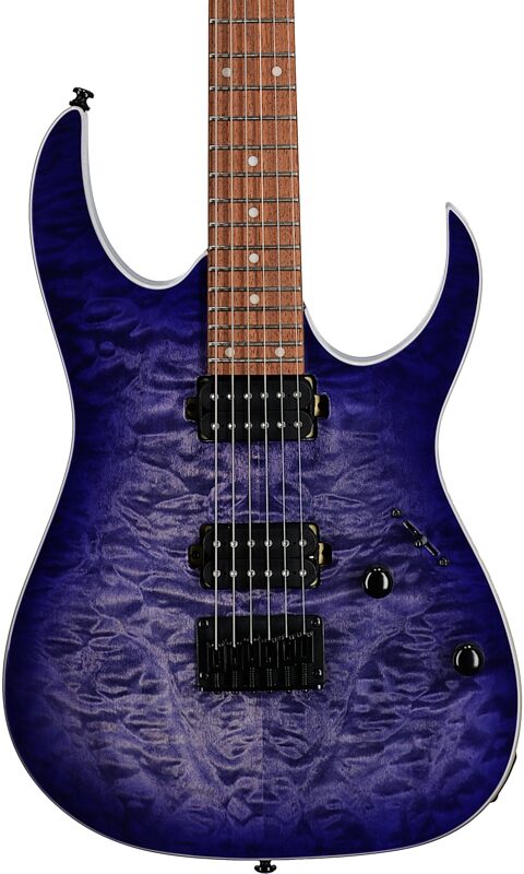 Ibanez RG421QM Electric Guitar, Cerulean Blue Burst, Body Straight Front