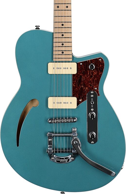 Reverend Club King 290 Electric Guitar, Deep Sea Blue, Body Straight Front