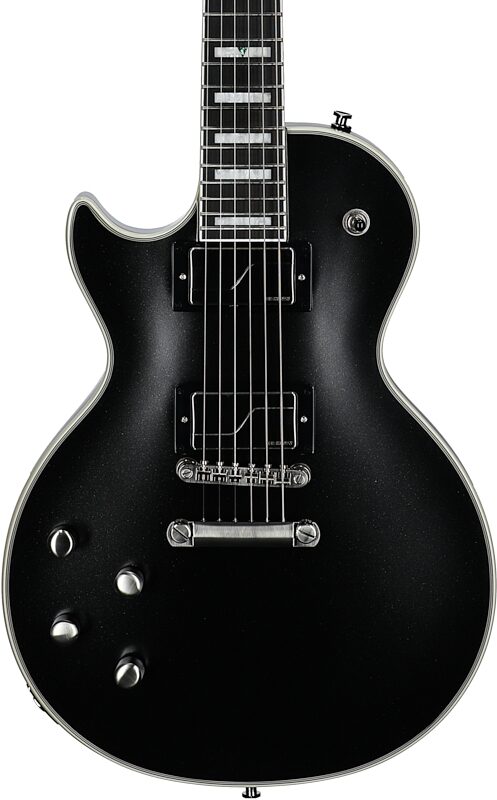 Epiphone Les Paul Prophecy Electric Guitar, Left Handed (with Gig Bag), Aged Jet Black Metallic, Body Straight Front