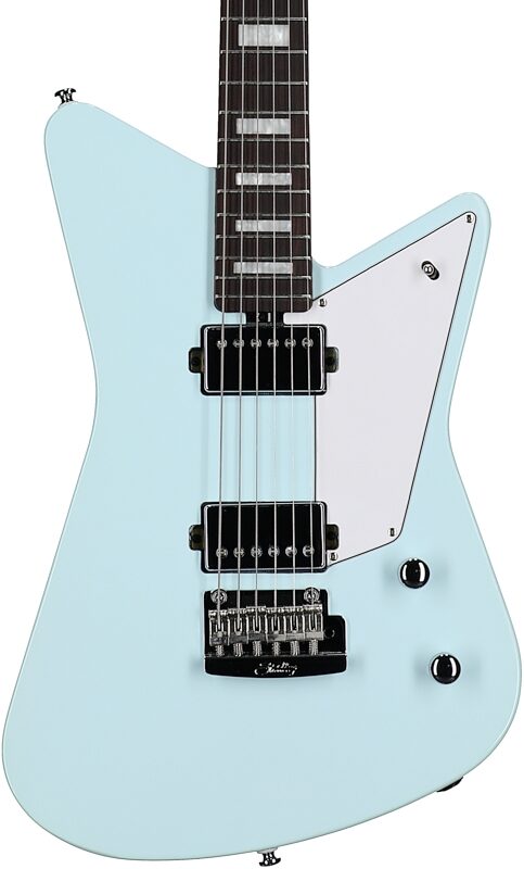 Sterling by Music Man Mariposa Electric Guitar, Daphne Blue, Body Straight Front