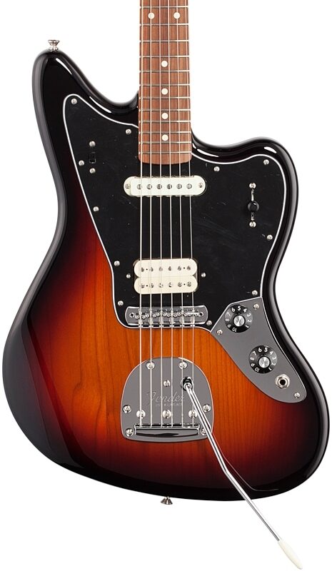 Fender Player Jaguar Pau Ferro Electric Guitar, 3-Color Sunburst, Body Straight Front