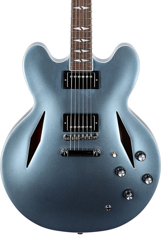 Epiphone Dave Grohl DG-335 Electric Guitar (with Case), Pelham Blue, with Case, Body Straight Front