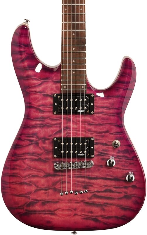 Schecter C-6 Plus Electric Guitar, Electric Magenta, Body Straight Front