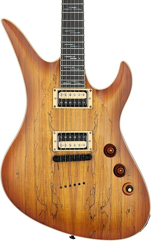 Schecter Avenger Exotic Electric Guitar, Spalted Maple, Body Straight Front
